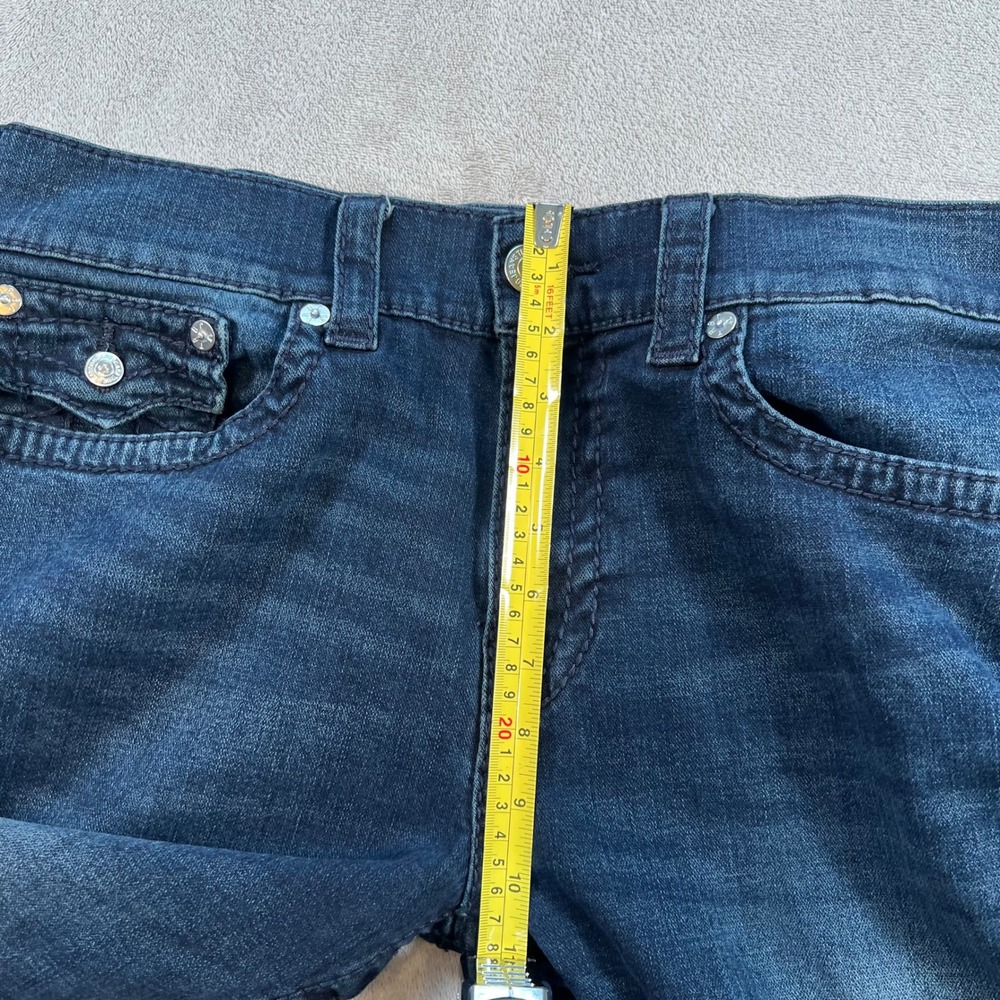 True Religion Geno Relaxed Slim Jeans Mens 34x32 Dark Wash Blue Denim Horseshoe - Picture 6 of 12